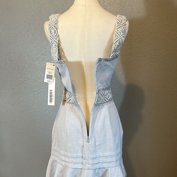 NEW Jonathan Simkhai flora Macrame strap mini dress in breeze color size o - Picture 7 of 12
